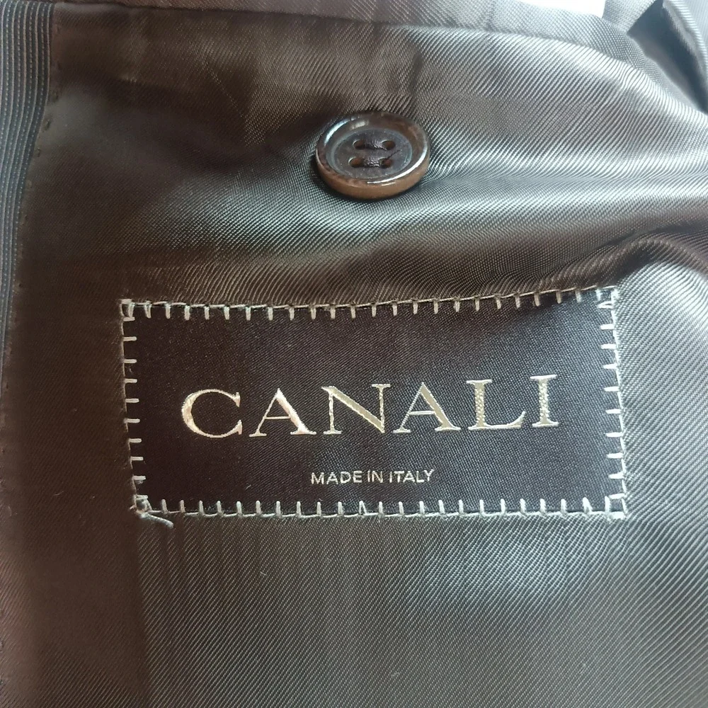 Canali Mens Wool Blazer Gray Micro Stripe Sport Coat IT 54L US 44L Luxury Formal
